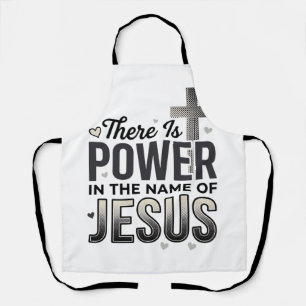Jesus Power Religiöses Vintage-Typografie-Shirt Schürze