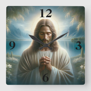 Jesus Prachen Quadratische Wanduhr