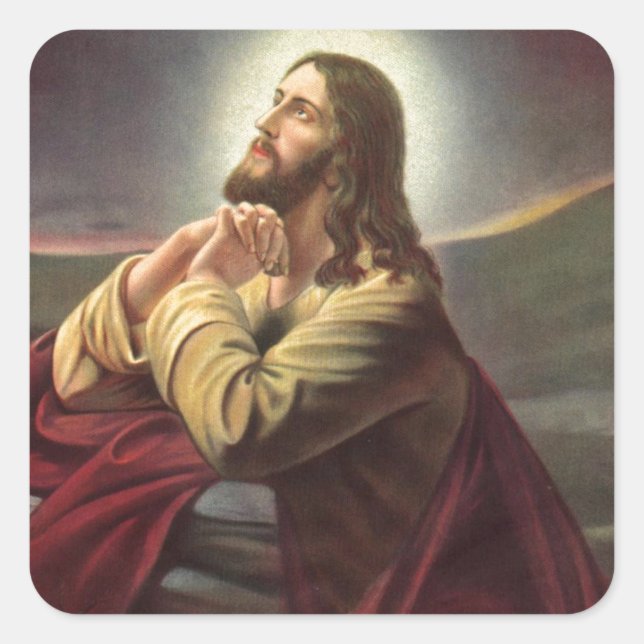 Jesus Prachen Quadratischer Aufkleber (Vorderseite)