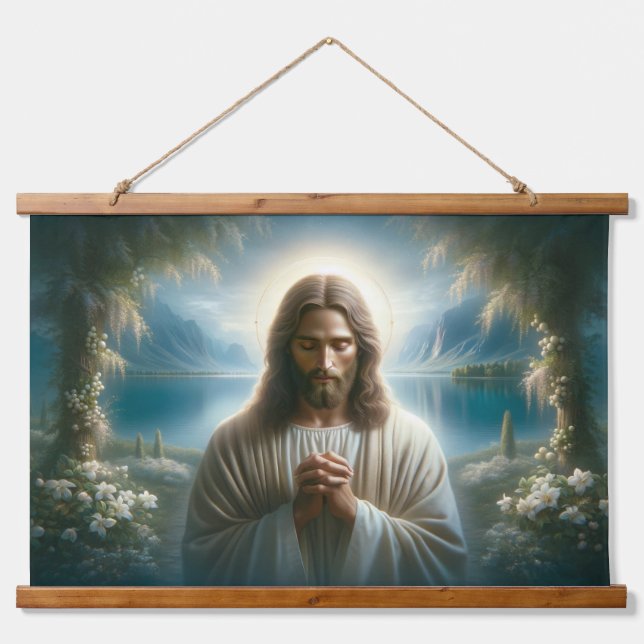 Jesus Prachen Wandteppich Mit Holzrahmen (Vorne)