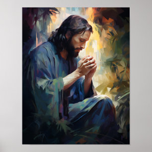 Jesus Praing Art Poster