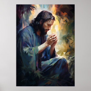 Jesus Praing Art Poster