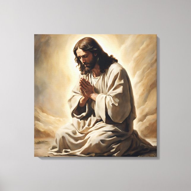 Jesus Praing Canvas Print Leinwanddruck (Vorderseite)