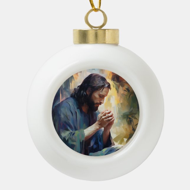 Jesus Praing Keramik Kugel-Ornament (Vorderseite)