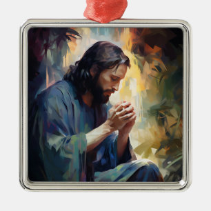 Jesus Praing Ornament Aus Metall