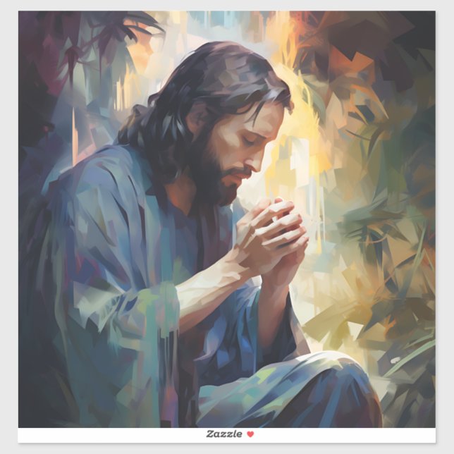 Jesus Praying Vinyl Sticker (Blatt)