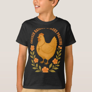 Jesus predigt und Hühner züchten lustiger Glaube F T-Shirt