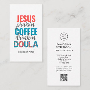 Jesus preisende, Kaffee trinkende christliche DOUL Visitenkarte