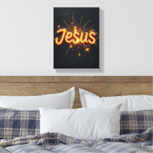 Jesus - Premium Wrapped Canvas (Glanz) Leinwanddruck