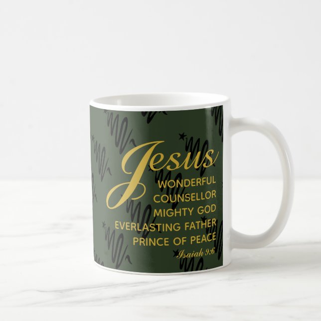 JESUS PRINCE FRIEDENS Weihnachtsmongramm Kaffeetasse (Rechts)