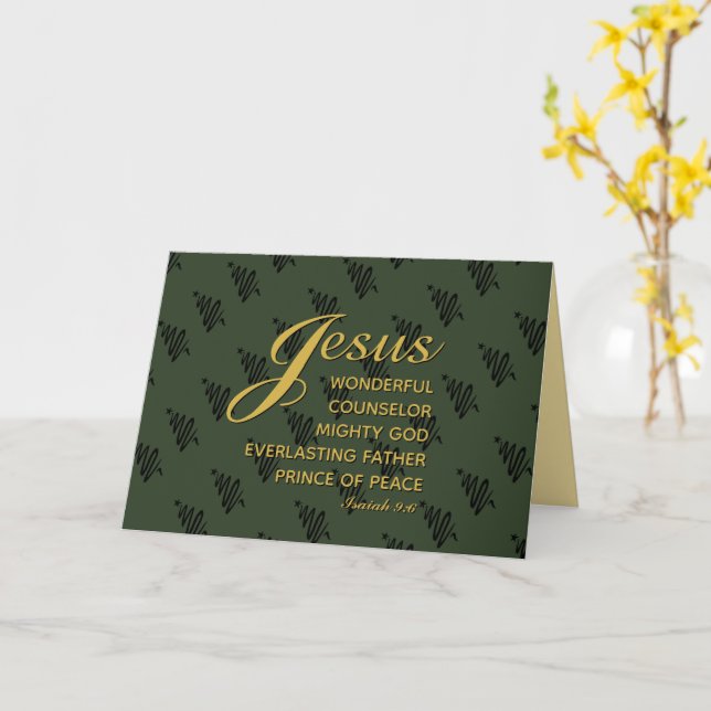 JESUS PRINCE OF PEACE Isaiah 9:6 Weihnachten Karte (Gelbe Blume)