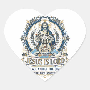 Jesus Prophezeiung Eschatologie Vintage-Shirt Chri Herz-Aufkleber