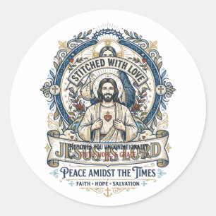 Jesus Prophezeiung Eschatologie Vintage-Shirt Chri Runder Aufkleber