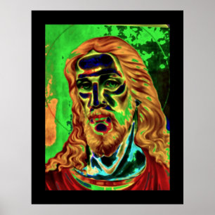 Jesus Psychedelic Art Nouveau Poster