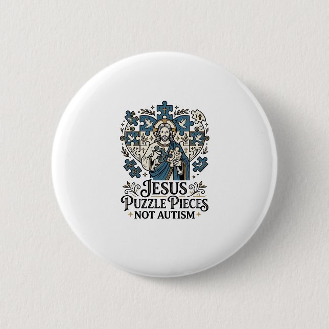 Jesus Puzzle-Teile Nicht Autismus Jesus Puzzle-Tei Button (Vorderseite)