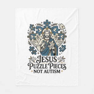 Jesus-Puzzleteile Nicht Autismus Jesus-Puzzleteile Fleecedecke
