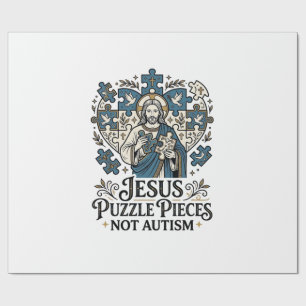 Jesus-Puzzleteile Nicht Autismus Jesus-Puzzleteile Geschenkpapier