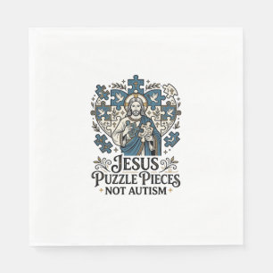 Jesus-Puzzleteile Nicht Autismus Jesus-Puzzleteile Serviette