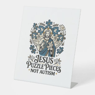 Jesus-Puzzleteile Nicht Autismus Jesus-Puzzleteile Sockelschild