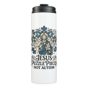 Jesus-Puzzleteile Nicht Autismus Jesus-Puzzleteile Thermosbecher