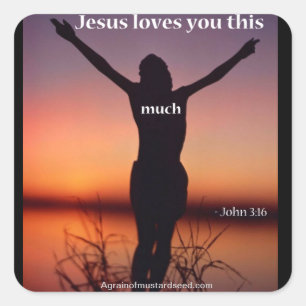 Jesus Quadratischer Aufkleber