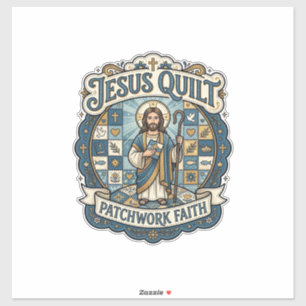 Jesus Quilt Patchwork Glaube Jesus Quilt Patchwork Aufkleber