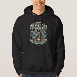 Jesus-Quilt-Patchwork-Glaube Jesus-Quilt-Patchwork Hoodie