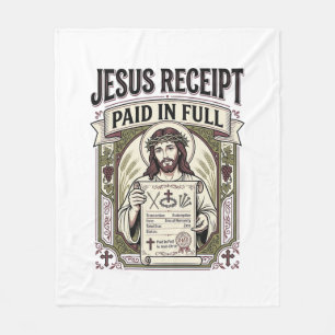 Jesus Quittung Vollständig Bezahlt Jesus Quittung Fleecedecke