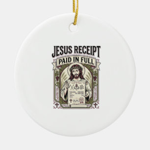 Jesus Quittung Vollständig Bezahlt Jesus Quittung  Keramik Ornament