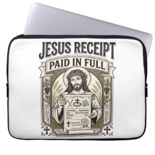 Jesus Quittung Vollständig Bezahlt Jesus Quittung Laptopschutzhülle