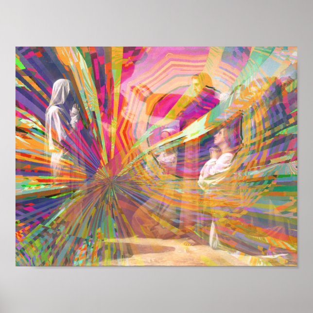 Jesus Raises Lazarus Neon Pastel Pinwheel Poster (Vorne)