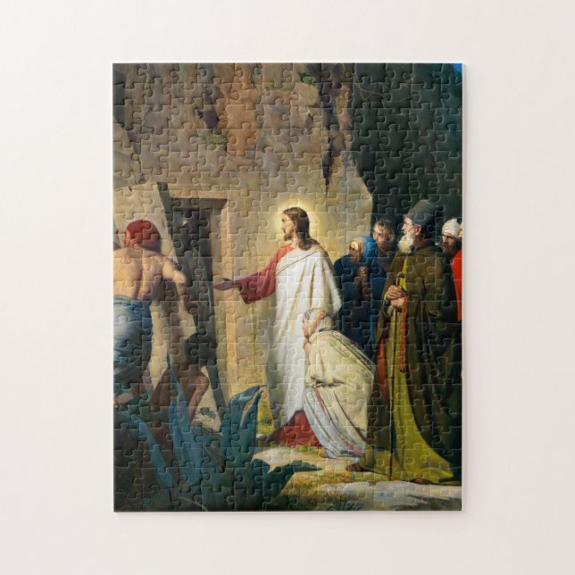 Jesus Raising Lazarus von Carl Bloch Puzzle (Vertikal)