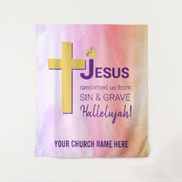 JESUS RANSOMED US Christlicher Ostern Wandteppich