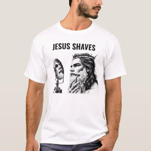 Jesus rasiert sich - Lustiger Jesus-Meme T-Shirt