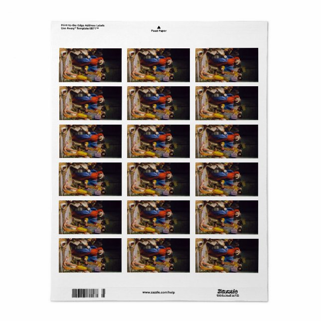 Jesus rätselt den Tempel von Carl Bloch Adressaufkleber (Vorne)