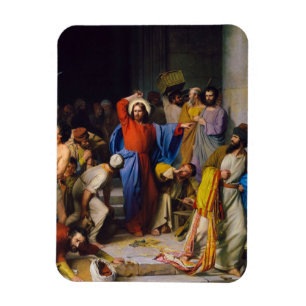Jesus rätselt den Tempel von Carl Bloch Magnet