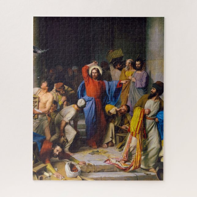 Jesus rätselt den Tempel von Carl Bloch Puzzle (Vertikal)