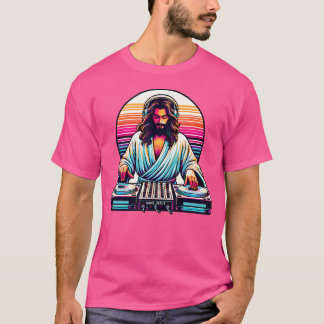 Jesus Rave Dj Rave Techno Edm Party Ristorante del T-Shirt