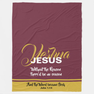 JESUS REASON SAASON Christliche Schrift Weihnachte Fleecedecke
