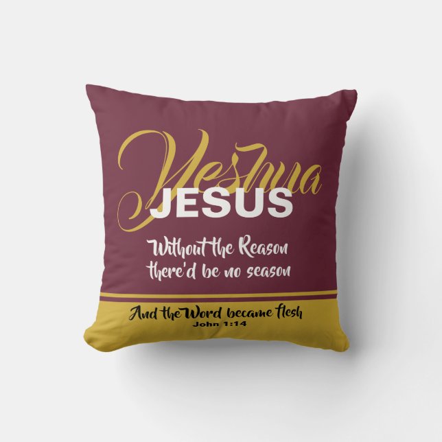 JESUS REASON SAASON Christliche Schrift Weihnachte Kissen (Vorderseite)
