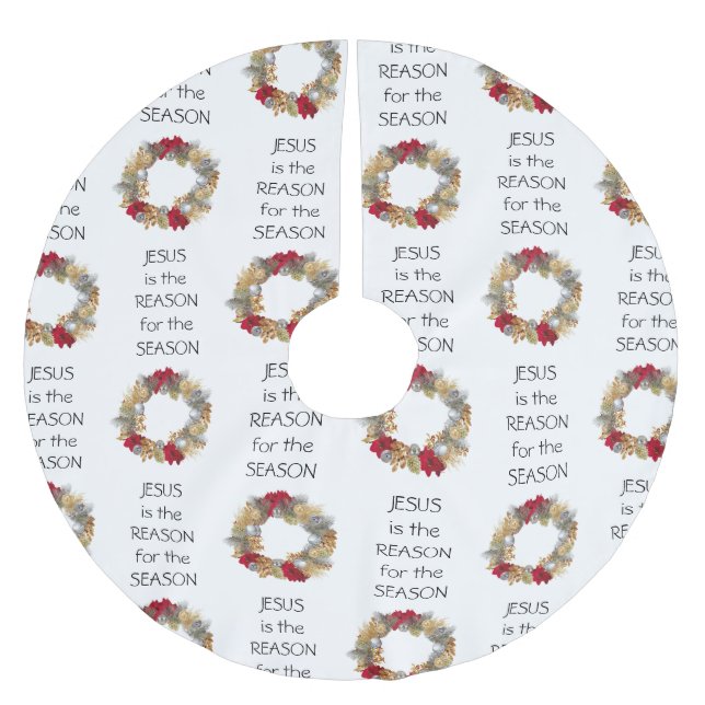 JESUS REASON SAASON Weihnachten Polyester Weihnachtsbaumdecke (Vorderseite)