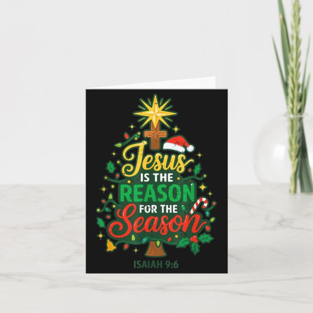 Jesus Reason Season Christian Christmas Family Pjs Karte (Vorderseite)