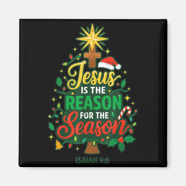 Jesus Reason Season Christian Christmas Family Pjs Magnet (Vorne)