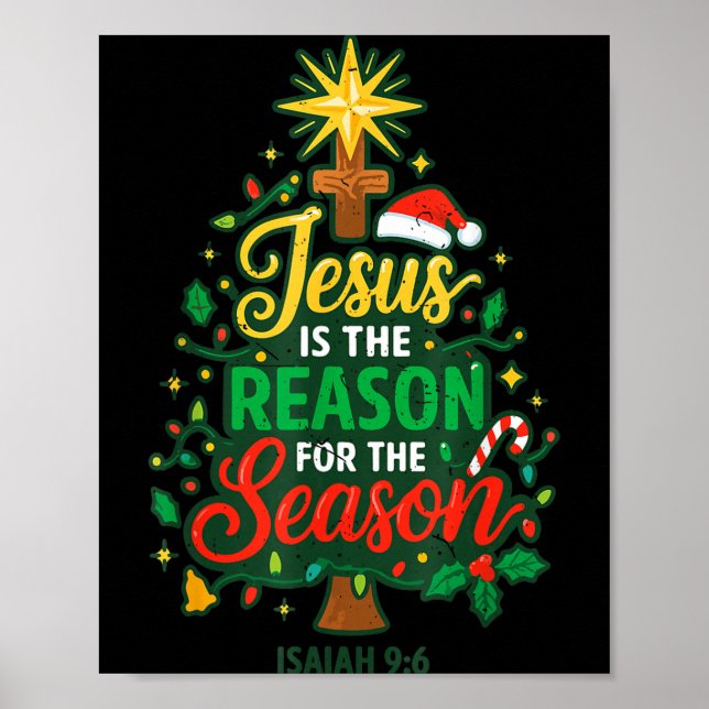 Jesus Reason Season Christian Christmas Family Pjs Poster (Vorne)