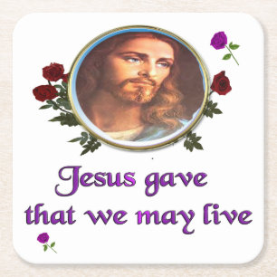 Jesus Rechteckiger Pappuntersetzer