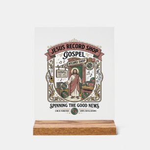 Jesus Record Shop Gospel Jesus Record Shop Christi Acrylschild