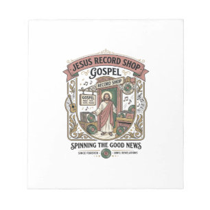 Jesus Record Shop Gospel Jesus Record Shop Christi Notizblock