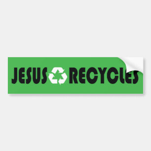 Jesus recycelt autoaufkleber