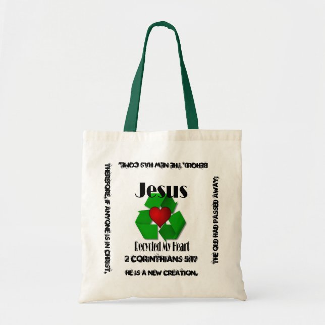 Jesus recycelte mein Herz Tragetasche (Vorne)