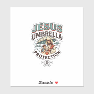 Jesus Regenschirm Schutz Jesus Regenschirm Schutzi Aufkleber